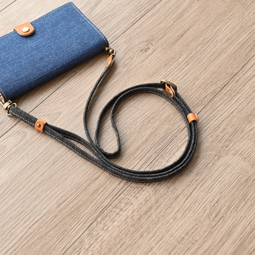 Denim Length Adjustment Strap Outdoor Camping Leisure Birthday Present Gift Men's Smartphone Shoulder Shoulder Strap Father's Day CB01M - 手机配件 - 其他材质 蓝色