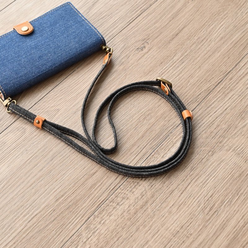 Denim Length Adjustment Strap Outdoor Camping Leisure Birthday Present Gift Men's Smartphone Shoulder Shoulder Strap Father's Day CB01M - 手机配件 - 其他材质 蓝色