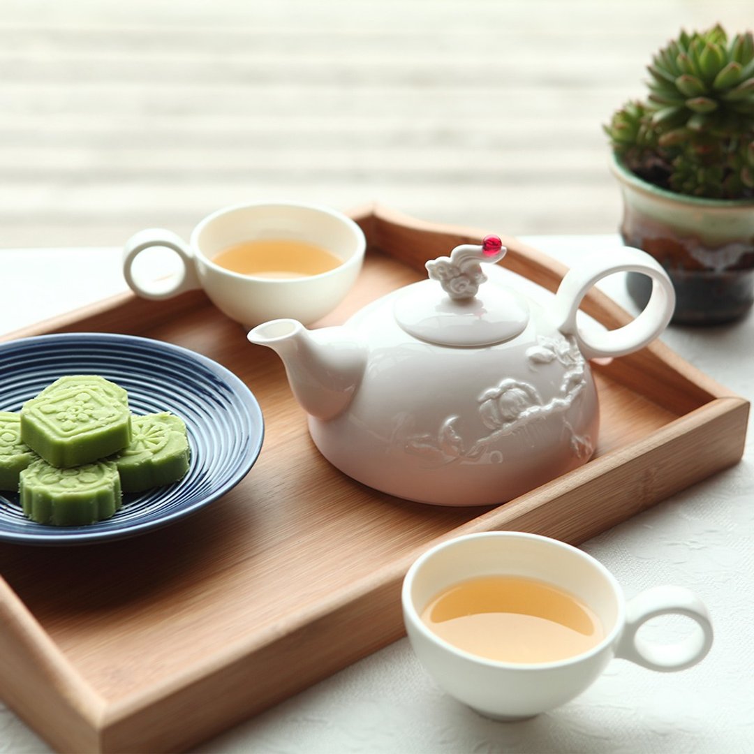 LIULI LIVING 山秋 (一壶二杯)茶具组 翠鸟 祥云 山水 骨瓷壼 - 茶具/茶杯 - 瓷 