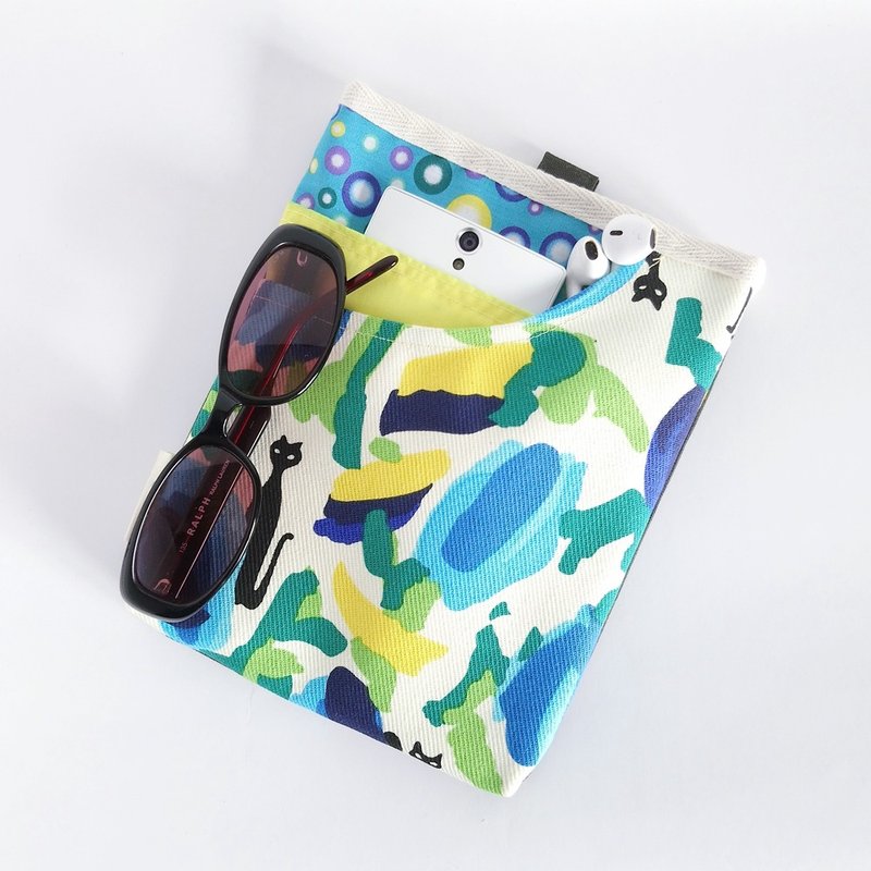 【现货】2Way 型格挂腰包 (彩蓝绿 · 子猫) - 其他 - 棉．麻 蓝色