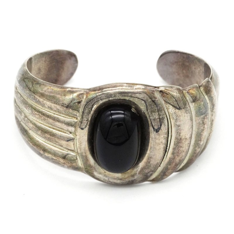 70s vintage mexican silver modern wave bangle - 手链/手环 - 银 银色