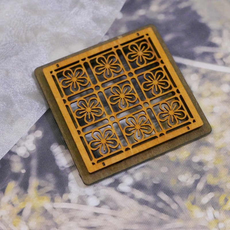 铁窗花磁铁 (秋野黄) - 冰箱贴/磁贴 - 木头 黄色