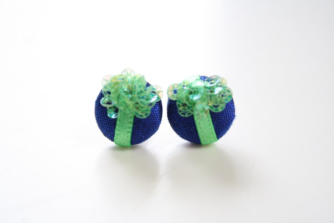Color titanium earrings - 耳环/耳夹 - 宝石 蓝色