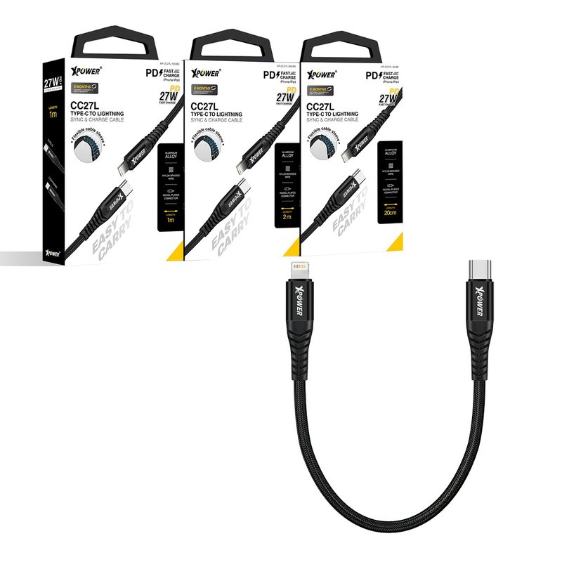 XPower CC27L 铝合金 高速传输充电 Type-C to Lightning线 - 充电宝/传输线 - 其他材质 黑色