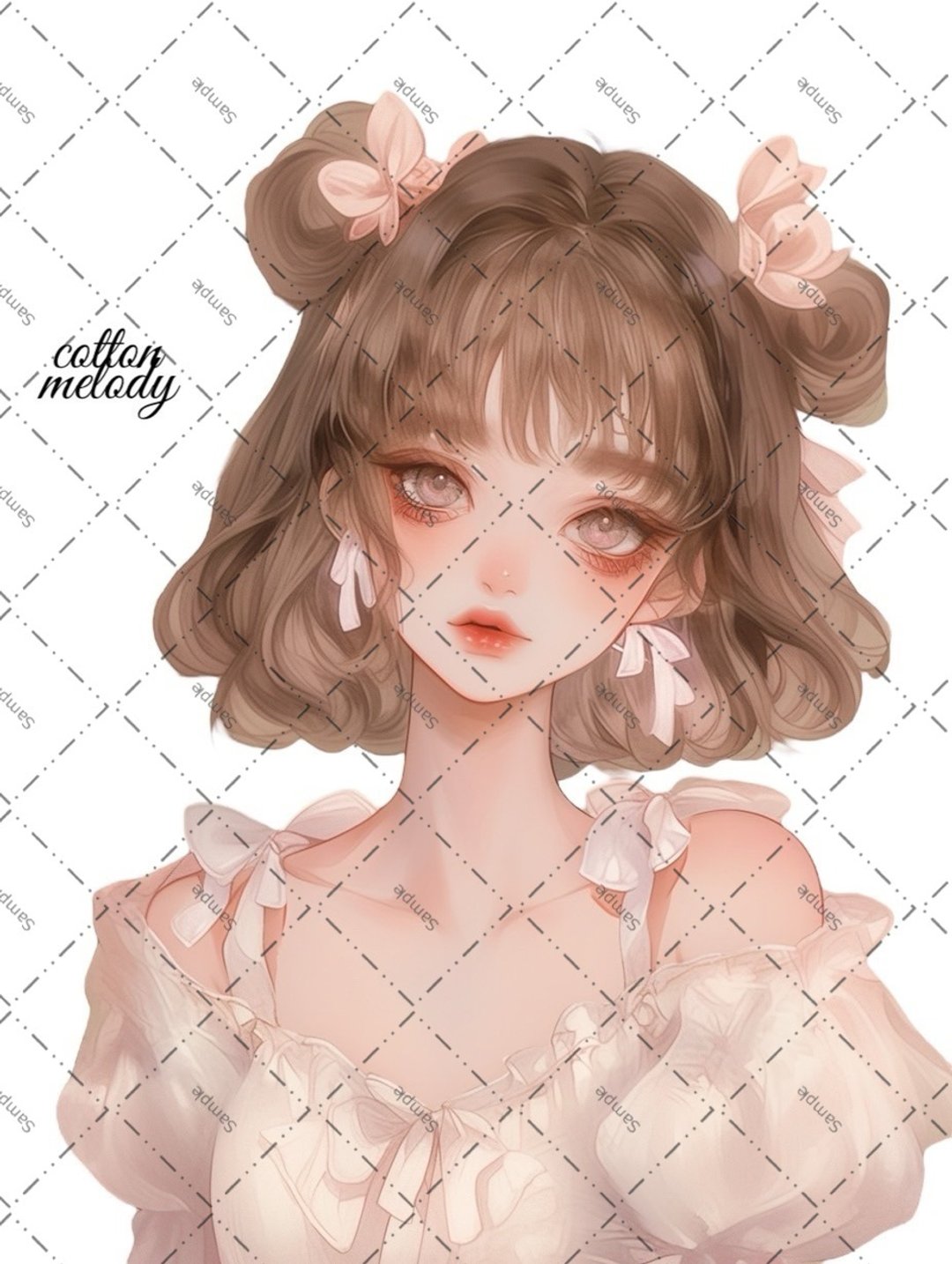 original sticker no.1777 人物贴纸 原创贴纸 原创人物贴纸 装饰贴纸 cotton melody - 贴纸 - 纸 