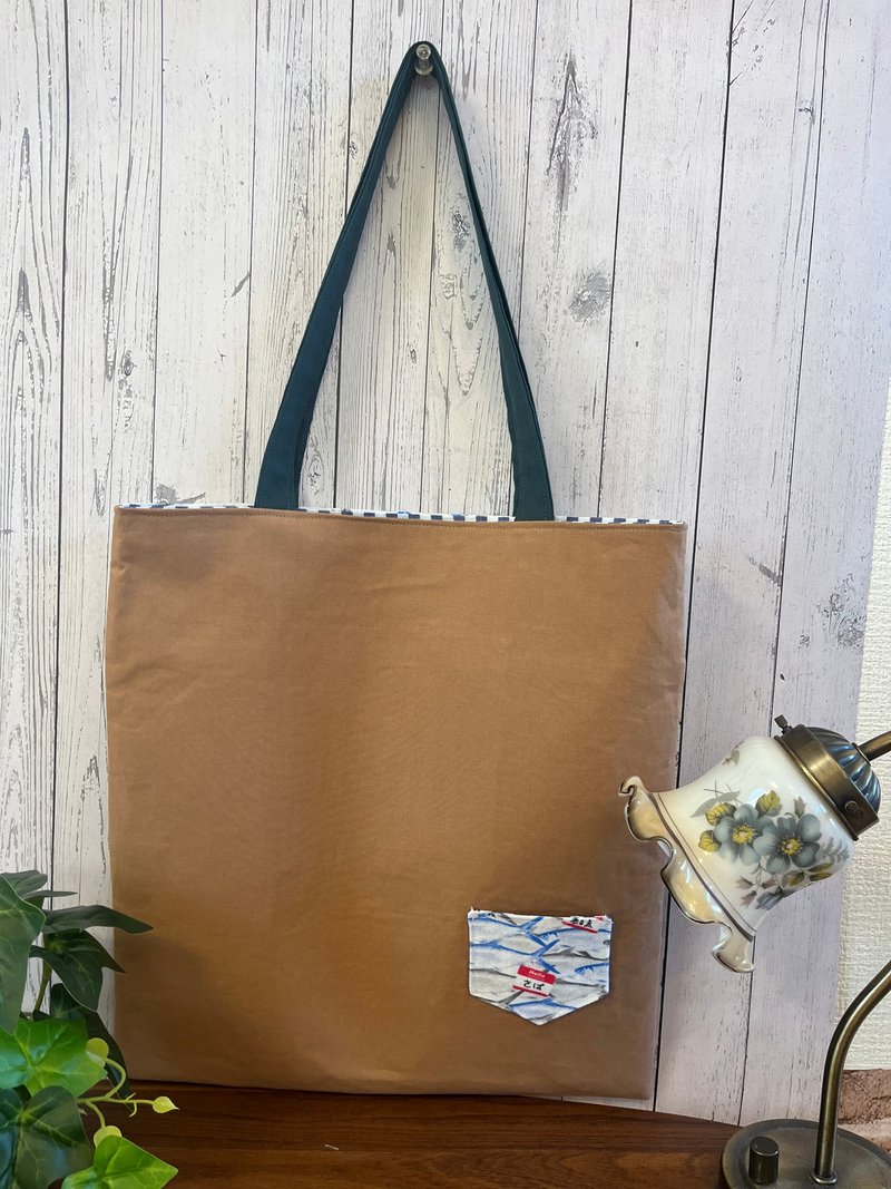 日本制 包包 - 手提包/手提袋 - 棉．麻 蓝色