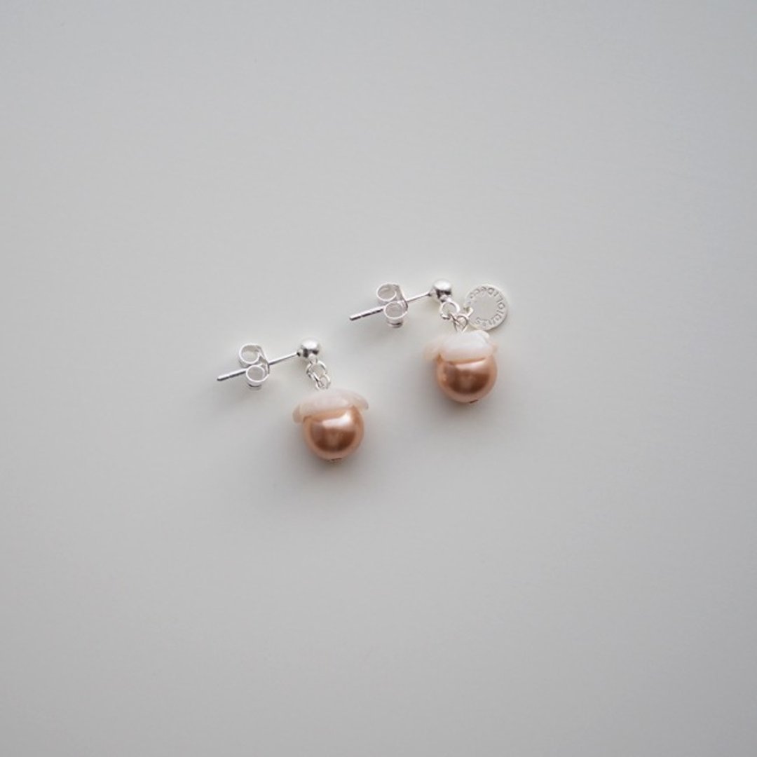 Earrings耳环:  Rosanna One Earrings (Rose Peach) - E003 - 耳环/耳夹 - 其他材质 粉红色