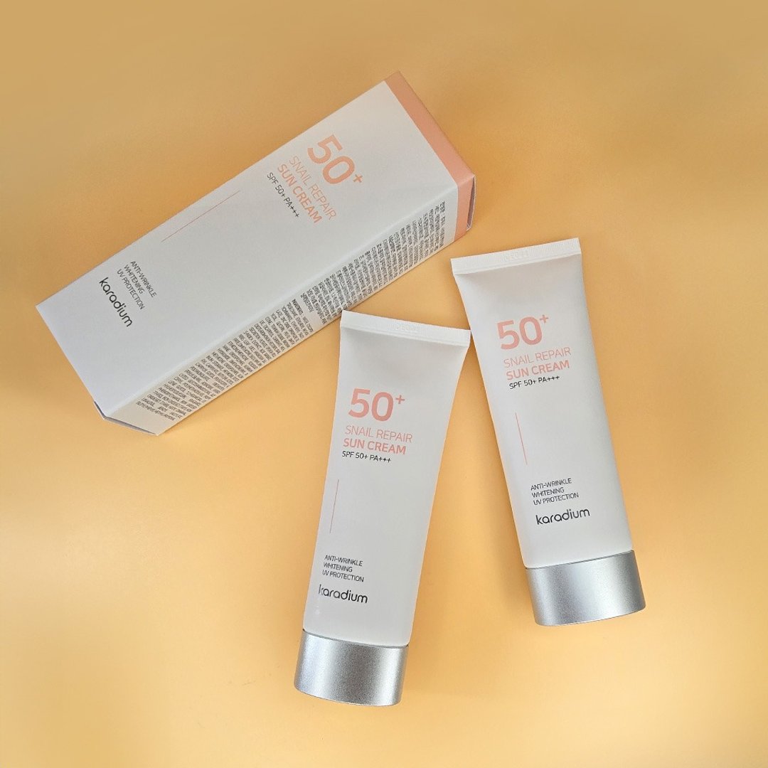 【官方旗舰店】KARADIUM蜗牛修护防晒霜SPF50+PA+++ 70ml (2入组) - 防晒 - 其他材质 粉红色