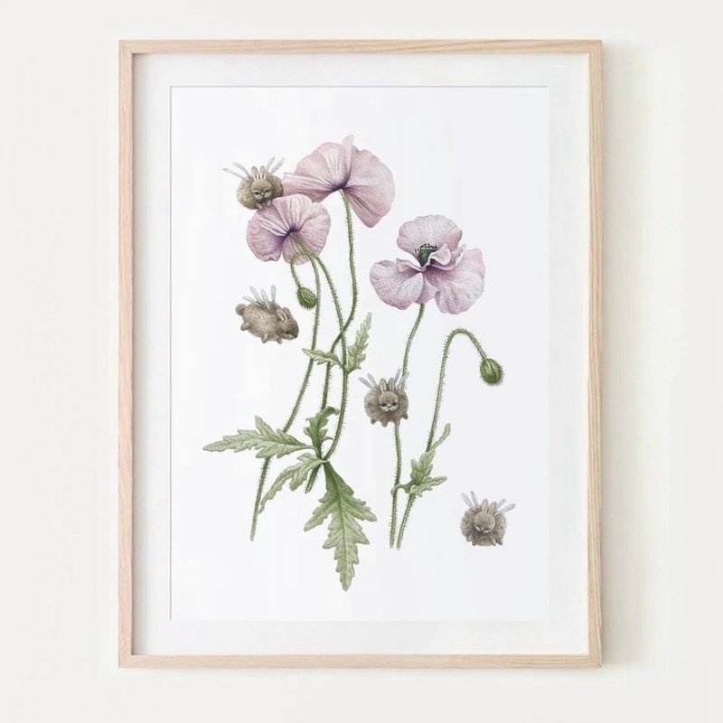 兔蜂 1 - 墙贴/壁贴 - 纸 粉红色