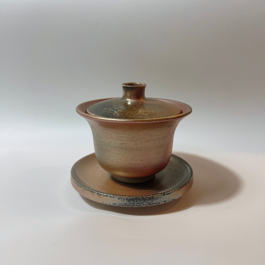 柴烧玫瑰金盖杯 / 三才杯  / 小平凡手作 - 茶具/茶杯 - 陶 