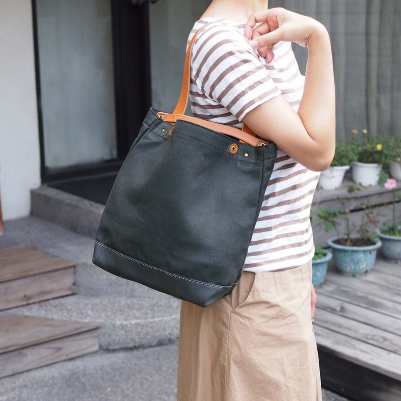 日本No.8帆布 休闲手提肩侧背两用包 Made in Japan by TEHA'AMAN - 侧背包/斜挎包 - 防水材质 