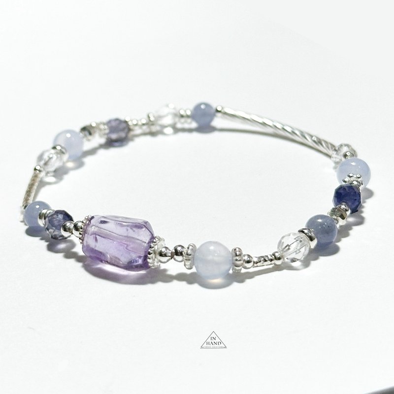 多层次风格-蓝雪花环-纯银系手链 - 手链/手环 - 水晶 紫色