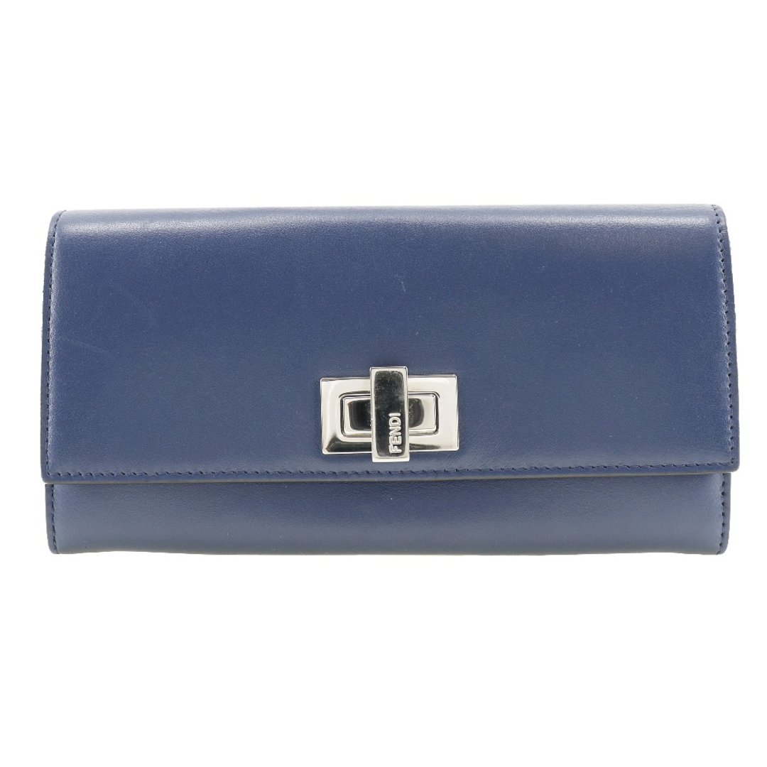 【日本直送】FENDI 经典 PEEKABOO 长夹 8M0377 小牛皮 宝蓝色 女仕【二手】 - 皮夹/钱包 - 真皮 蓝色