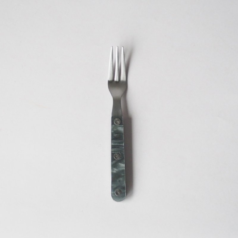 日本高桑金属  日制大理石纹不锈钢甜点叉-2入-多色可选 - 餐刀/叉/匙组合 - 不锈钢 灰色