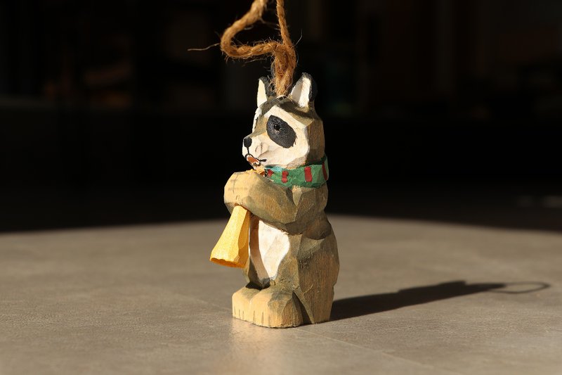 浣熊吊饰 - 吊饰 - 木头 绿色