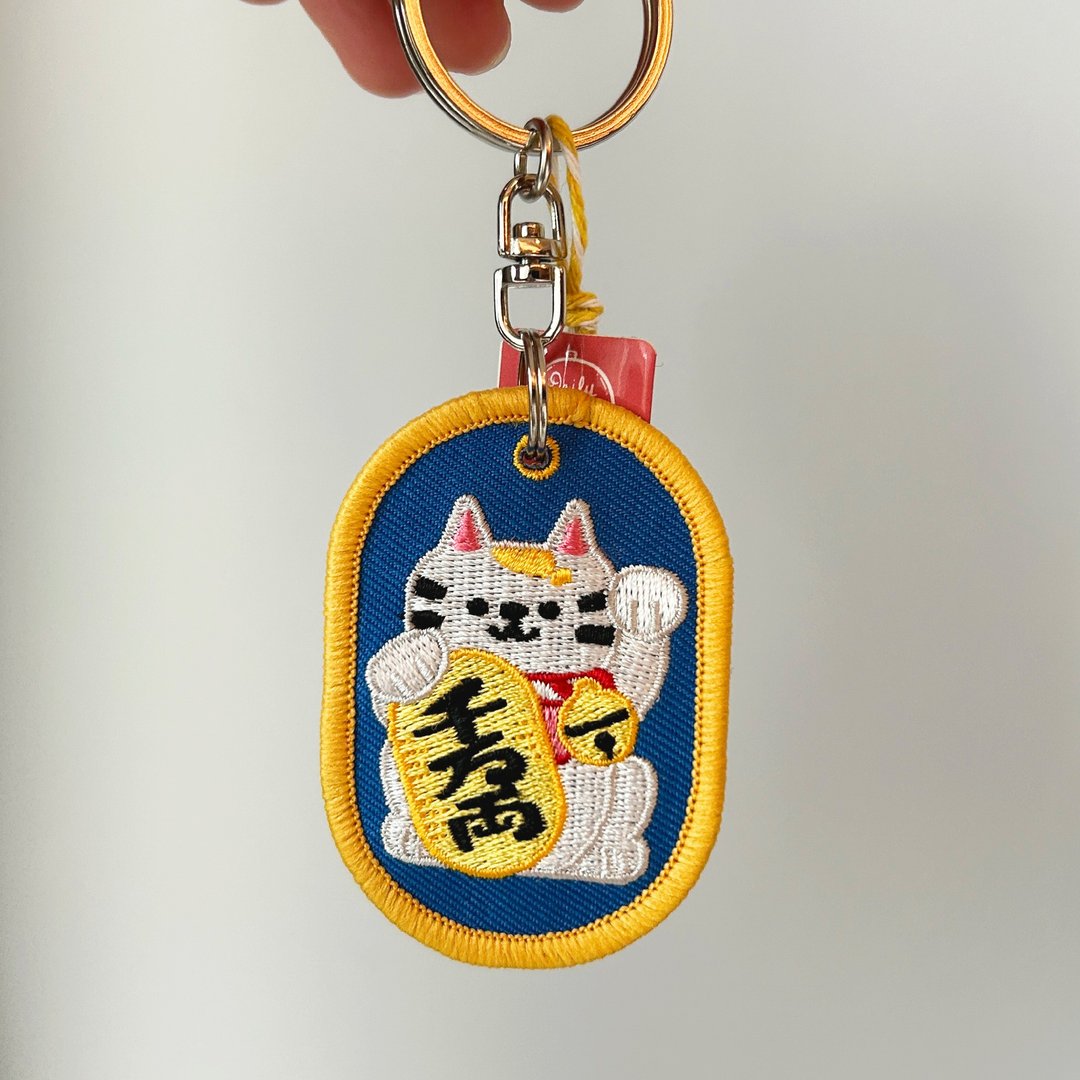 招财猫钥匙圈 - 钥匙链/钥匙包 - 绣线 