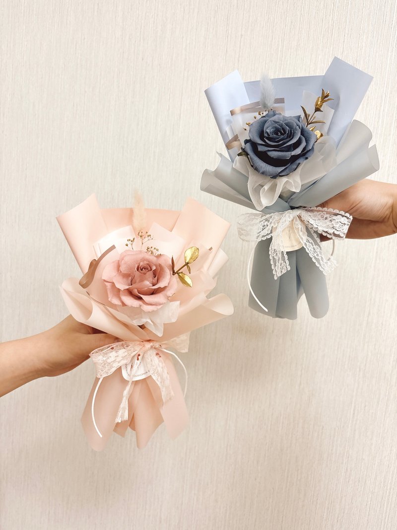 【单朵玫瑰花束】野餐系列 - 永生花 情人节 婚礼 干燥花 母亲节 - 干燥花/捧花 - 植物．花 多色