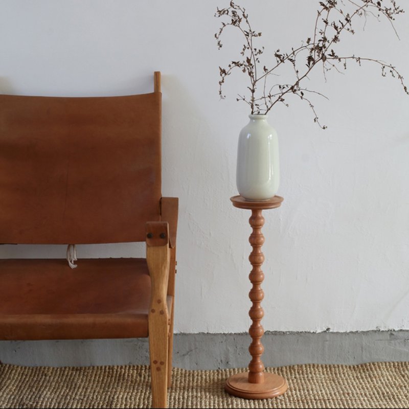 法式復古 实木多功能小边几 杯几 花架 落地烛台 中古家具復刻 - 其他家具 - 木头 黄色