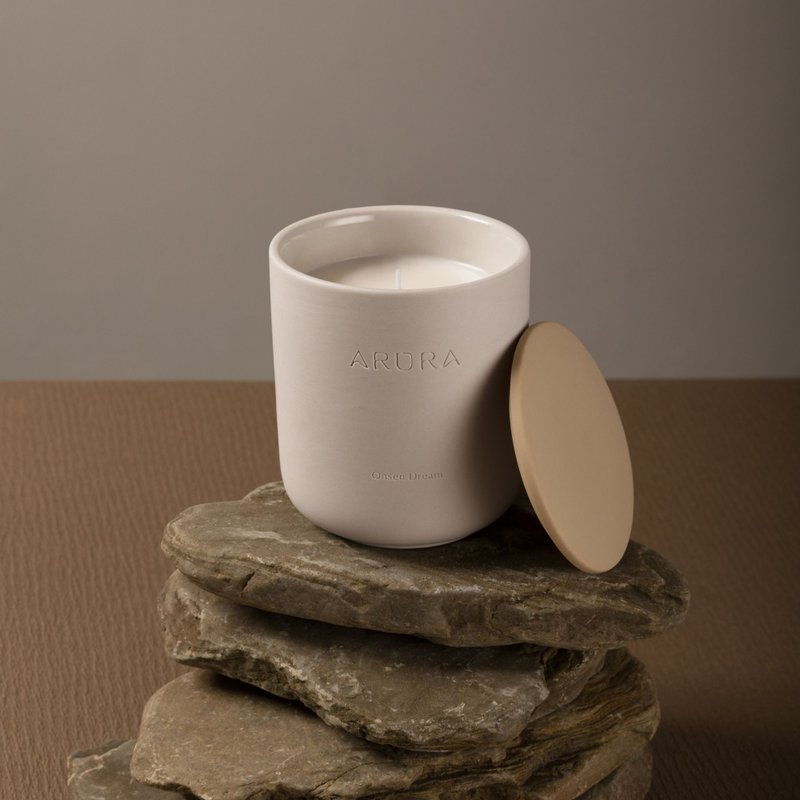 【ARURA】薰衣草 温泉之梦香薰蜡烛 | 放松心情 日本原料 - 蜡烛/烛台 - 其他材质 