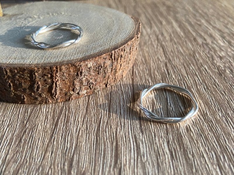 三线麻花与双线麻花纯银戒指 - 戒指 - 其他金属 银色