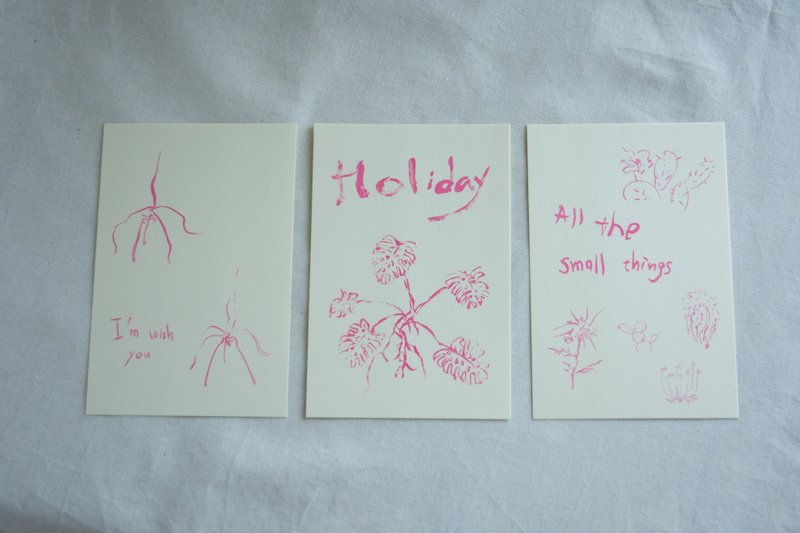 Risograph Postcards 明信片三入组 卡片 - 卡片/明信片 - 纸 