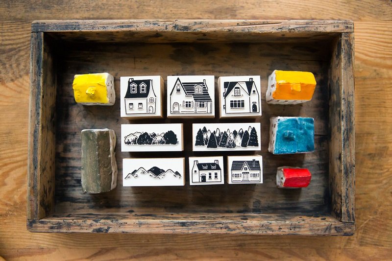 小镇手记 DIY自黏印章组 - OURS Color Atelier 色彩工坊系列 - 印章/印台 - 木头 