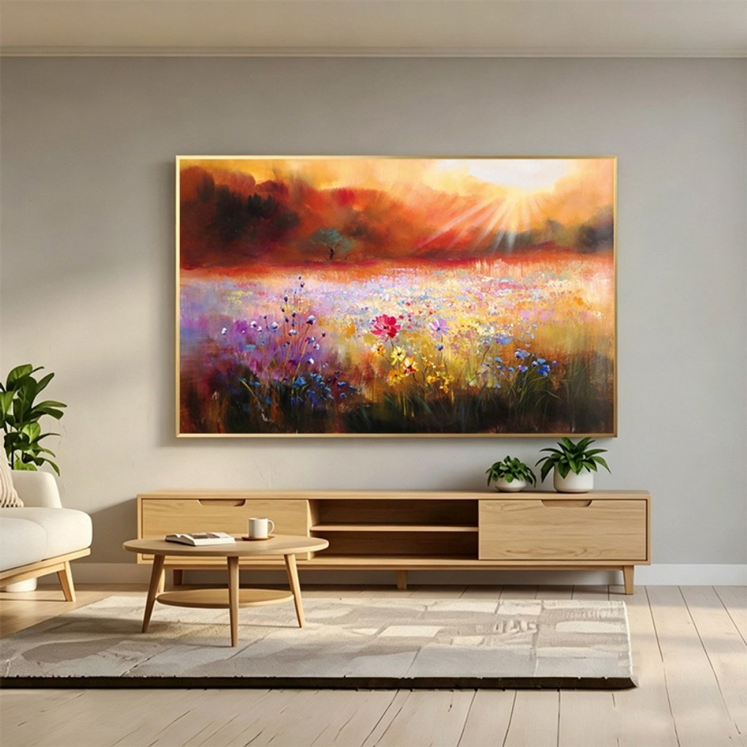 原野 手绘油画/原创商品/装饰画/挂画/客厅/餐厅/田园风景画治愈 - 海报/装饰画/版画 - 亚麻 