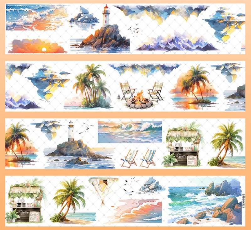 浪卷金沙 PET 纸胶带 - 纸胶带 - 其他材质 多色