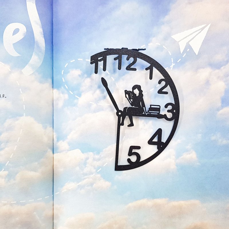 Book O Clock 金属书签 时钟设计 极简阅读配件 - 书签 - 其他金属 黑色