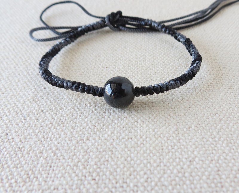 本命年【幸运石】乌鸡翡翠丝光编织手链*AS03*招财、开运、防小人 - 手链/手环 - 宝石 多色