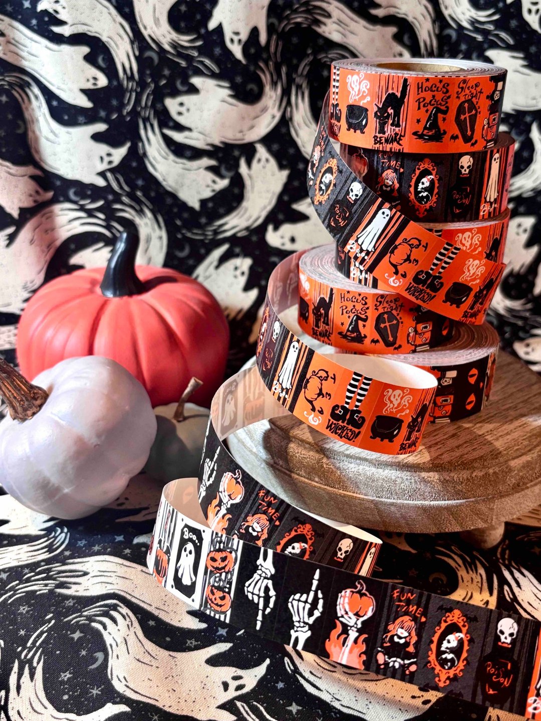 标签贴纸卷 — Halloween Time — - 贴纸 - 纸 橘色