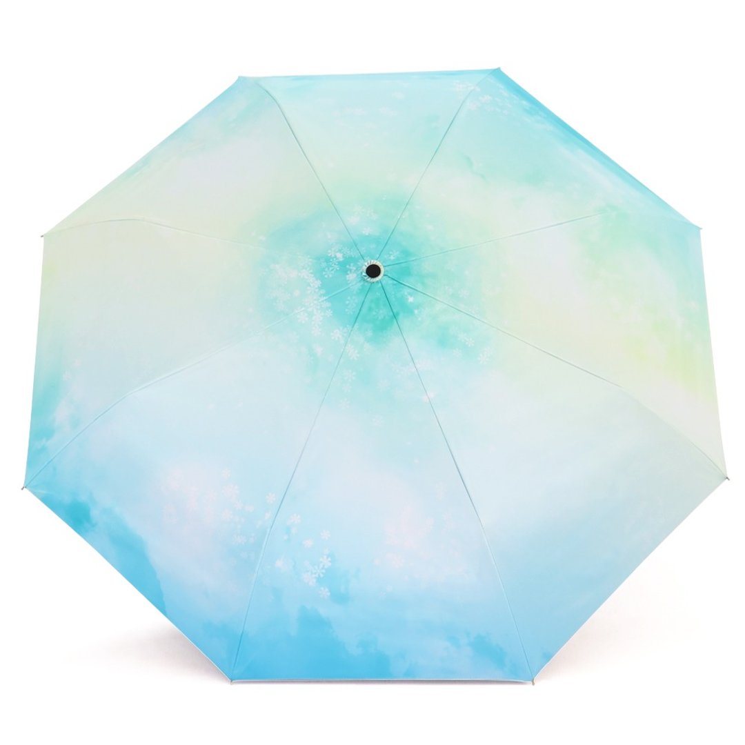 【TDN】自然光超轻易开收三折伞黑胶抗UV晴雨伞(雪花绿) - 雨伞/雨衣 - 防水材质 多色
