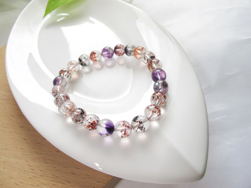 三轮骨干水晶8mm(Super Seven)【超七能量】能量满分系列 - 手链/手环 - 水晶 多色