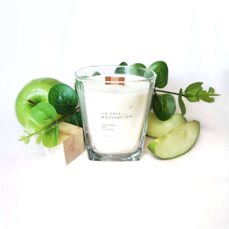iinhale Motivation 大豆香薰蜡烛 | 草果香 200g - 蜡烛/烛台 - 蜡 白色