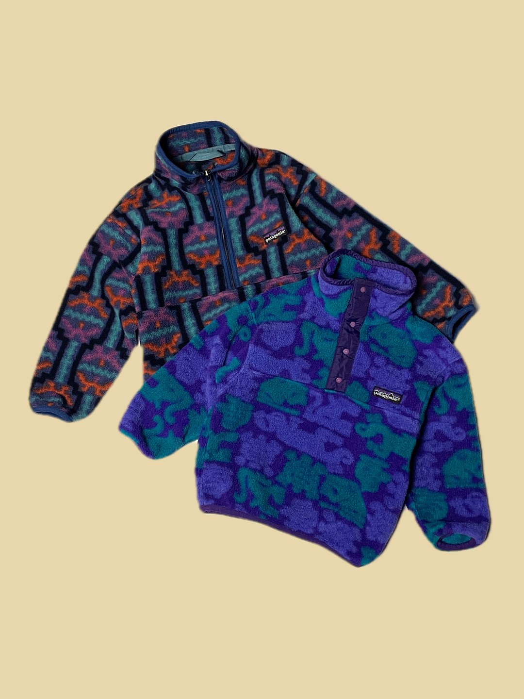 古着美制 Patagonia Aztec 阿兹特克图腾 Fleece 摇粒绒上衣 - 其他 - 聚酯纤维 多色