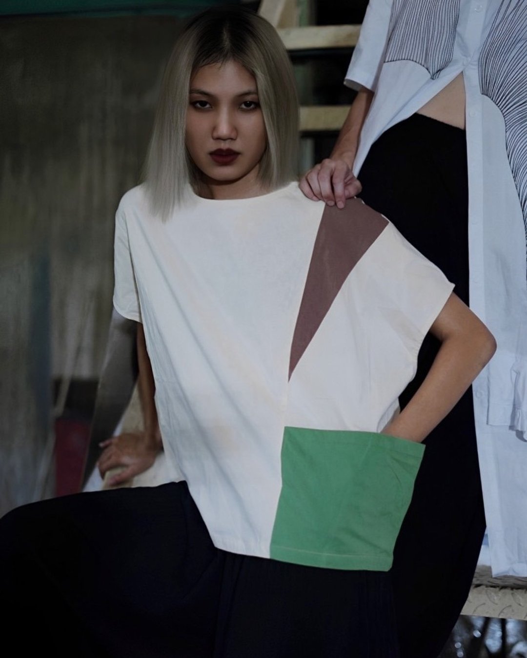 White Green Shirt_Deckmethailand - 女装 T 恤 - 棉 