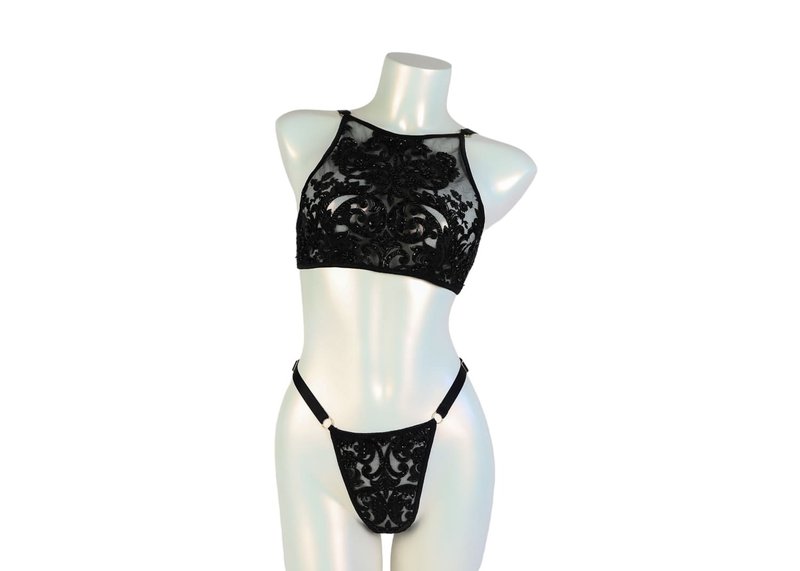 Flora 蕾丝内衣套装 黑 - 女士内衣裤 - 其他材质 黑色