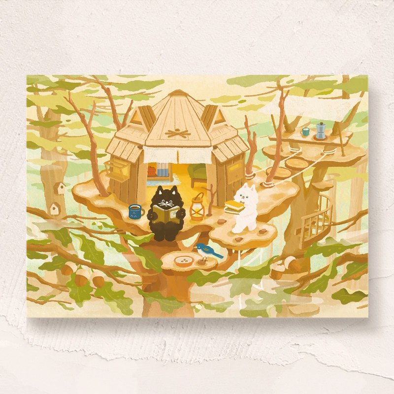 postcard-森林树屋-新版 - 卡片/明信片 - 纸 卡其色