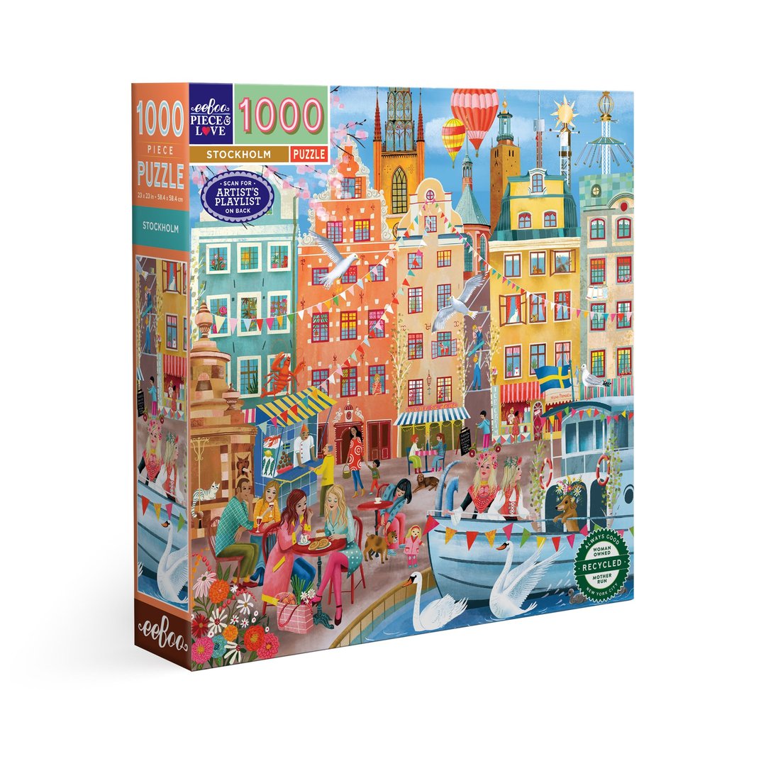 eeBoo 1000片拼图 - Stockholm 斯德哥尔摩 - 拼图 - 纸 多色