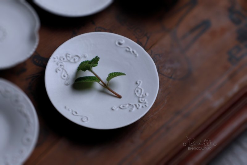 春郎陶-法式小瓷盘 11 cm - 盘子/餐盘/盘架 - 瓷 