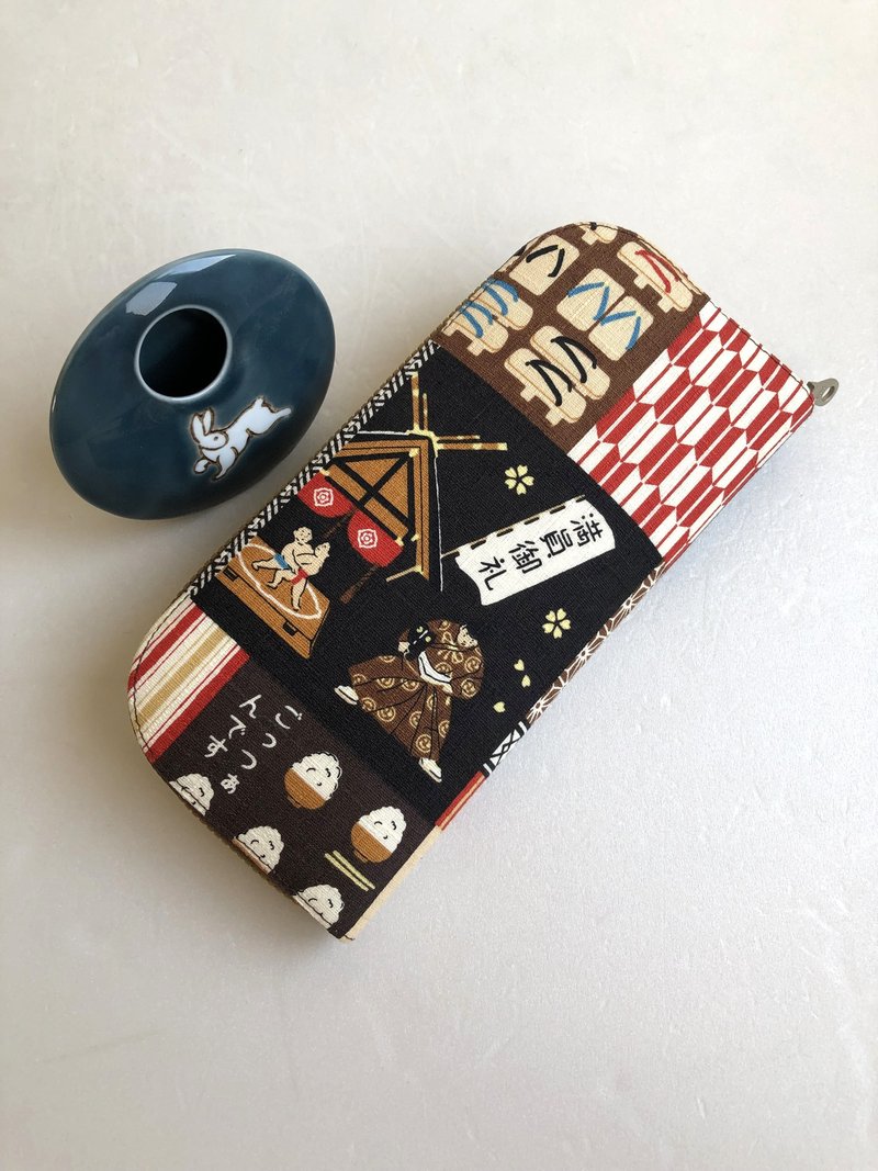 日本野木棉【相扑日常】-长夹/皮夹/零钱包/礼物 - 皮夹/钱包 - 棉．麻 咖啡色