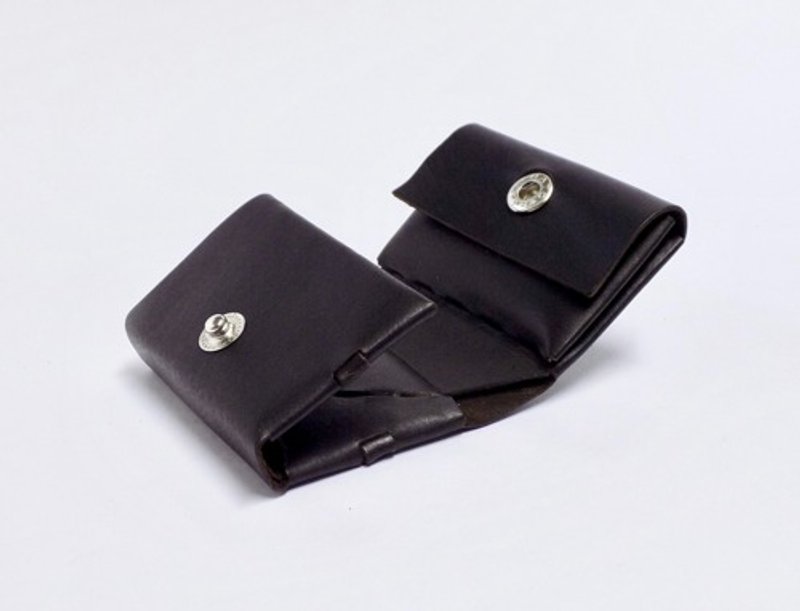 三折长夹 意大利小牛皮 棕色/组装 - 皮夹/钱包 - 真皮 咖啡色