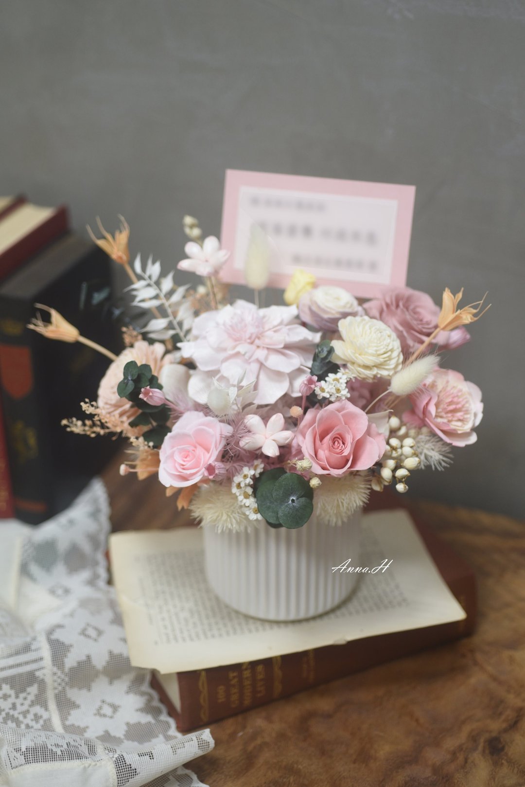 粉色调开幕花礼 干燥花礼 永生花礼 扩香花 生日礼物 - 干燥花/捧花 - 植物．花 粉红色