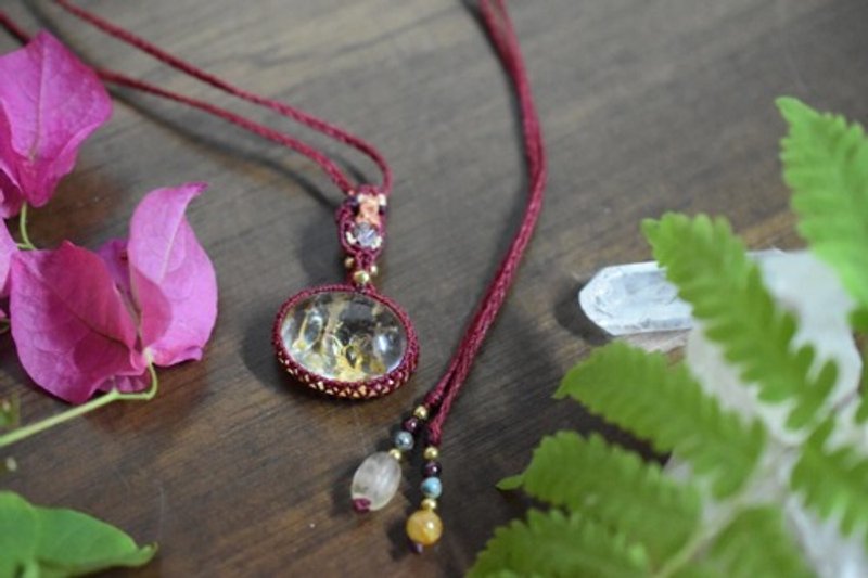 莱姆石★花园水晶编绳坠饰 garm127 - 项链 - 宝石 