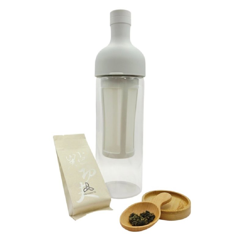 沁凉日常组 : 晓雾白流光冷泡瓶+沁白便笺冷泡原片金萱10入 - 茶具/茶杯 - 其他材质 白色