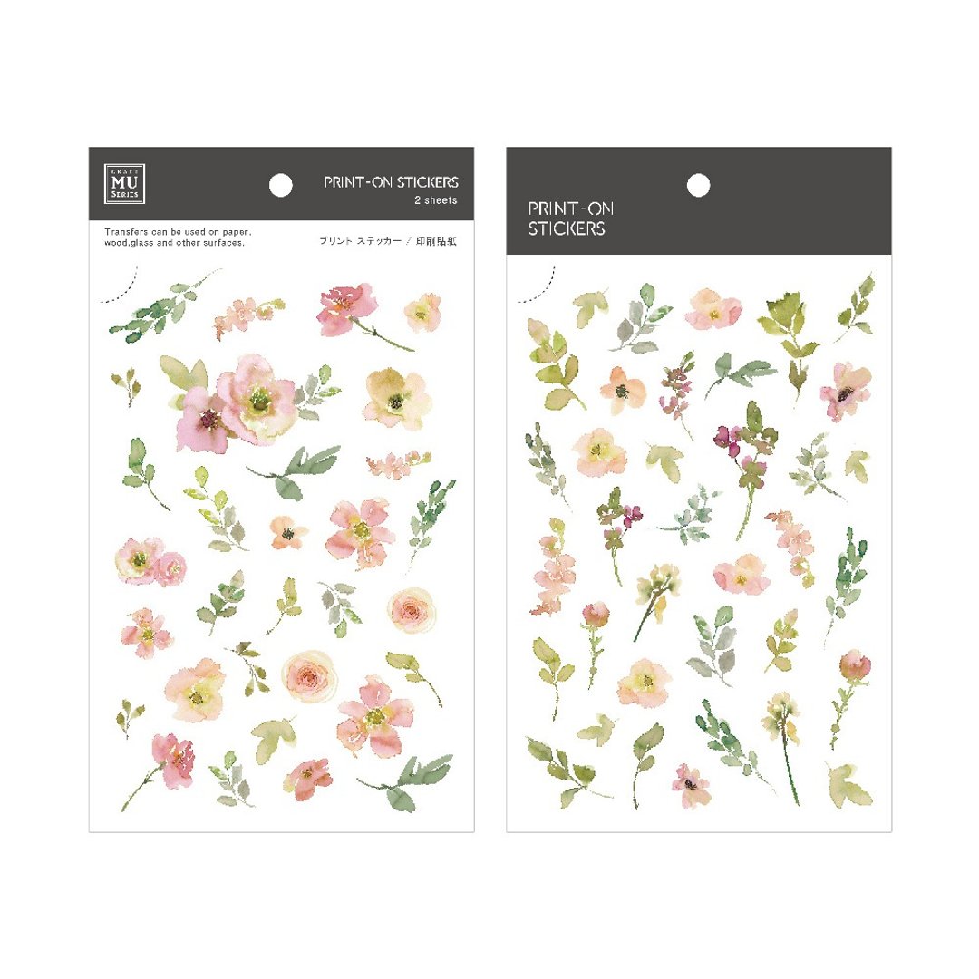【Print-On Stickers 转印贴纸】no.92.春草花田 | 花草系列 - 贴纸 - 其他材质 粉红色