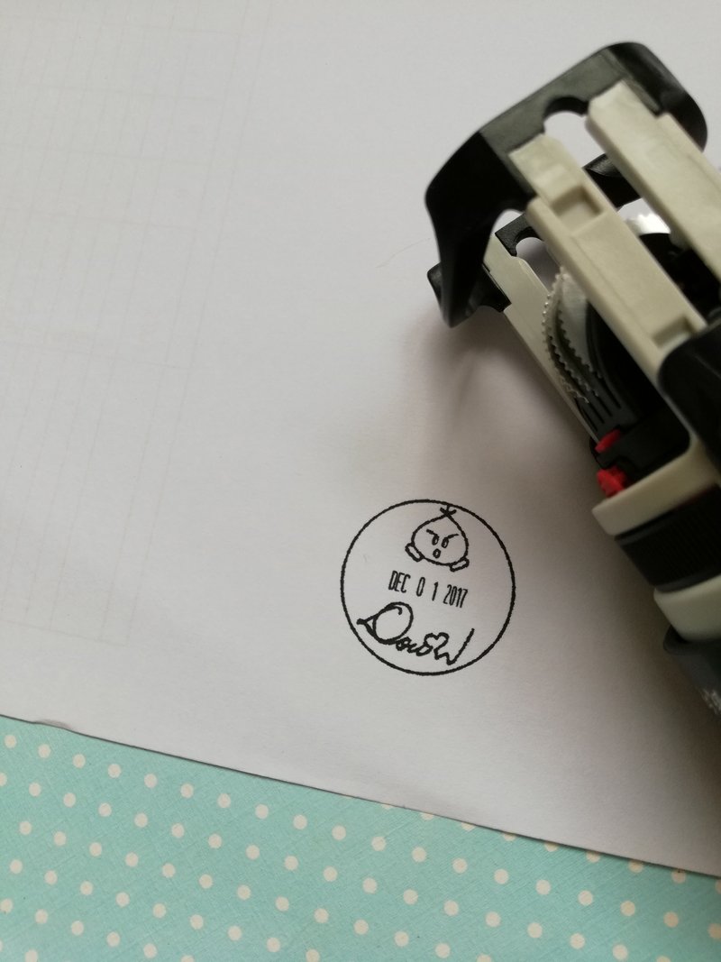 黄佩雯描图下单处+型号s1000圆型日期章+墨水 - 印章/印台 - 塑料 黑色