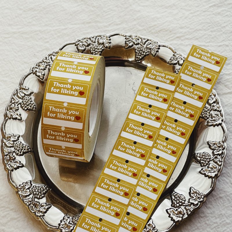 莫非是芝麻球-Thank you for liking感谢你喜爱|标签贴纸(1卷500) - 纸胶带 - 纸 