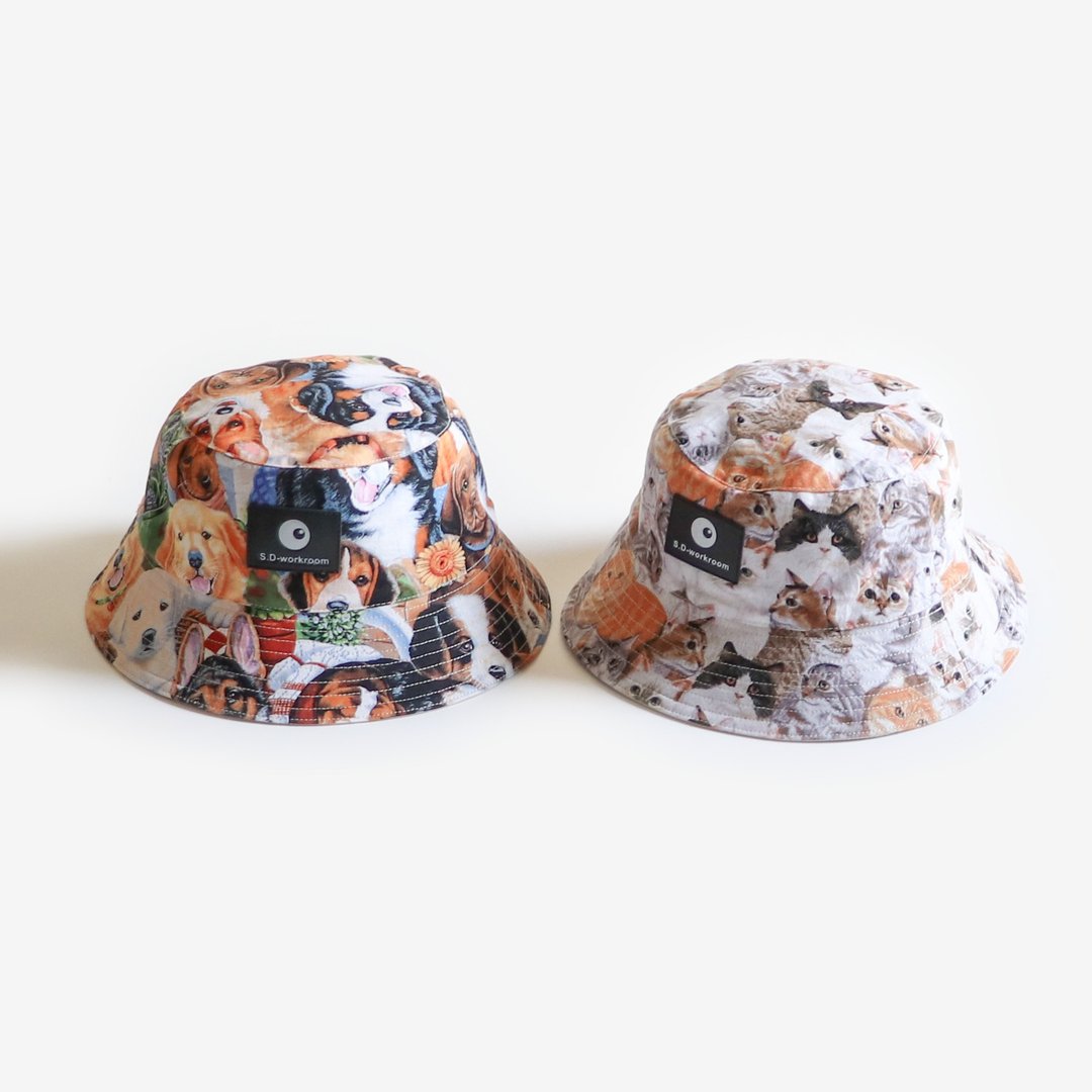 狗狗猫猫双面渔夫帽fisherman hat - 帽子 - 棉 多色