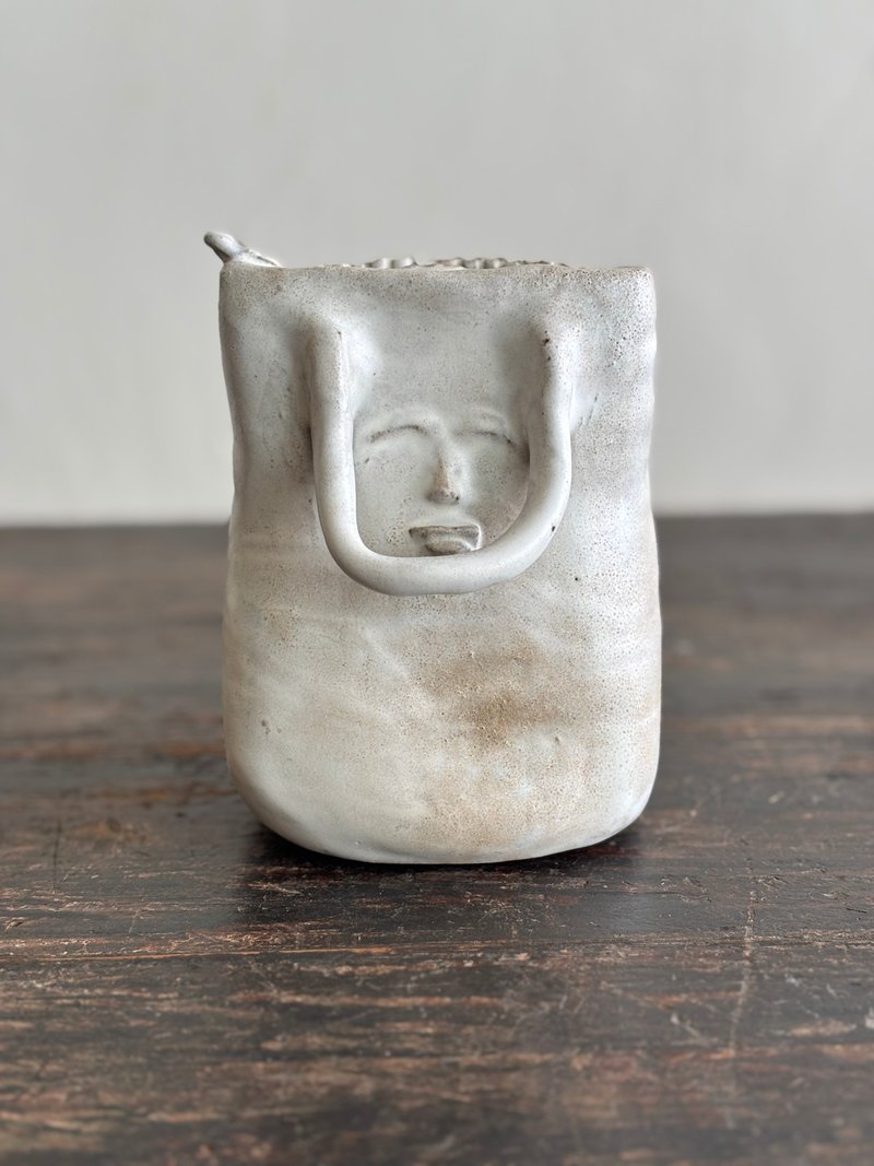 Faces Places 系列 花器 009 - 花瓶/陶器 - 陶 白色